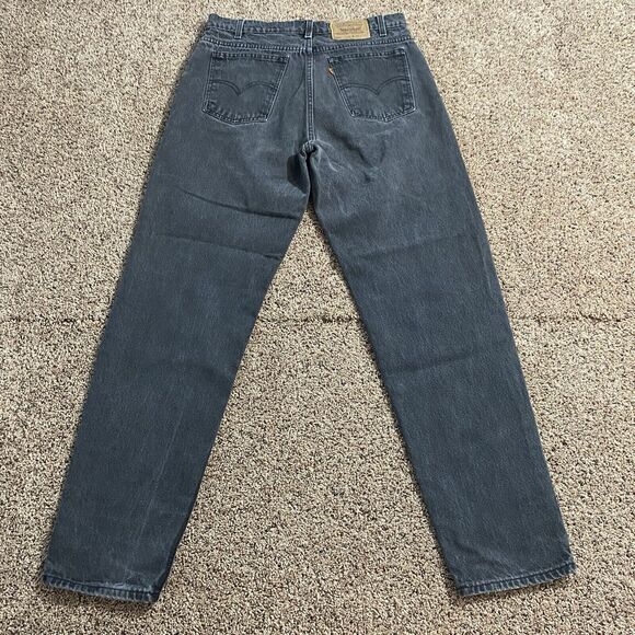 VTG Levis 550 Mens 36x32 Black Jeans Relaxed Fit Tapered Leg Orange Tab USA 1995 - Picture 1 of 11